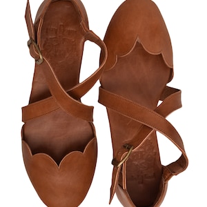 MANGROVE. Leather ballet flats boho wedding sandals barefoot shoes leather flat sandals image 3