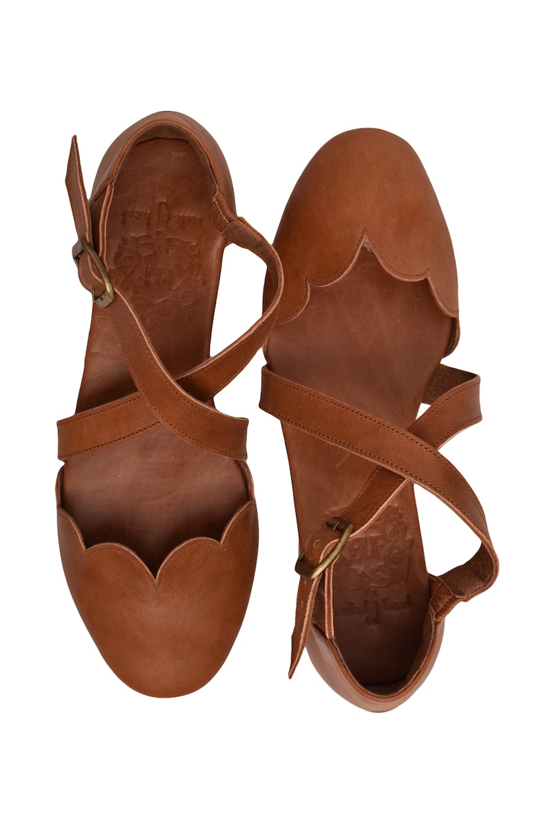 MANGROVE. Leather ballet flats boho wedding sandals barefoot shoes leather flat sandals image 3