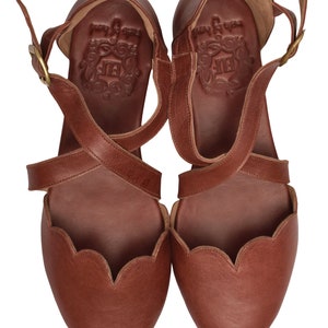 MANGROVE. Leather ballet flats boho wedding sandals barefoot shoes leather flat sandals image 6