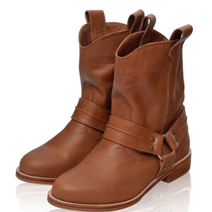 CALI. Leather boots women / cowboy leather boots / riding boots / ladies boots / brown boots Vintage Camel