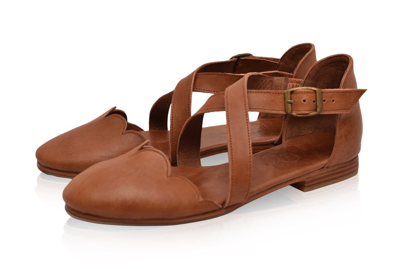 MANGROVE. Leather ballet flats boho wedding sandals barefoot shoes leather flat sandals image 2
