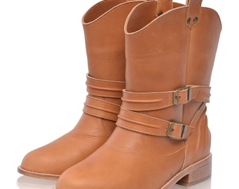 BARCELONA. Tan boots / leather boots /  western boots / womens boots | festival boots | tan leather boots