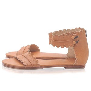 MIDSUMMER. leather flat sandals boho wedding sandals barefoot shoes boho leather sandals Light Tan