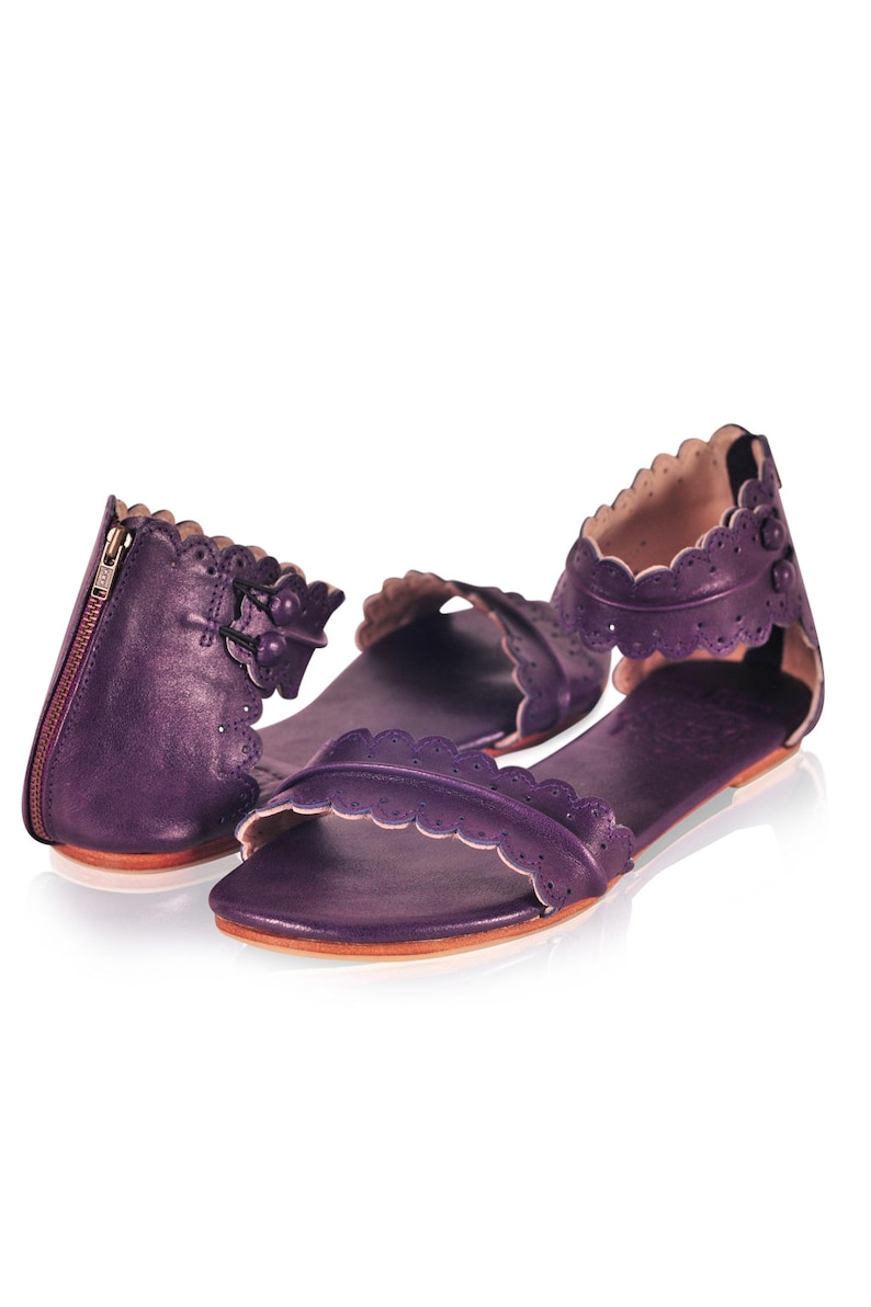 MIDSUMMER. leather flat sandals boho wedding sandals barefoot shoes boho leather sandals image 5
