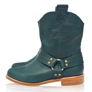 CALI. Leather boots women / cowboy leather boots / riding boots / ladies boots / brown boots Emerald