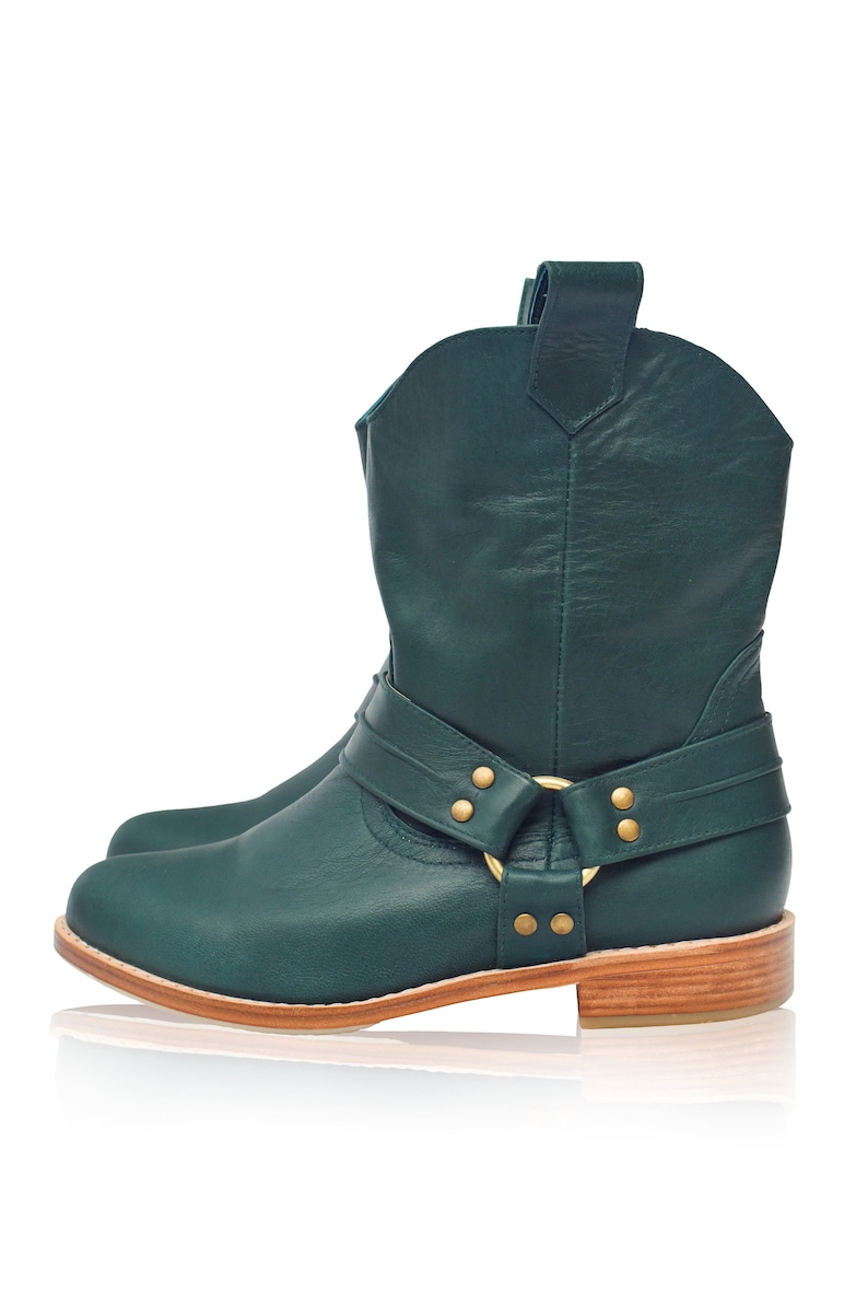 CALI. Brown leather boots women / cowboy boots / brown winter boots / ladies leather booties Emerald