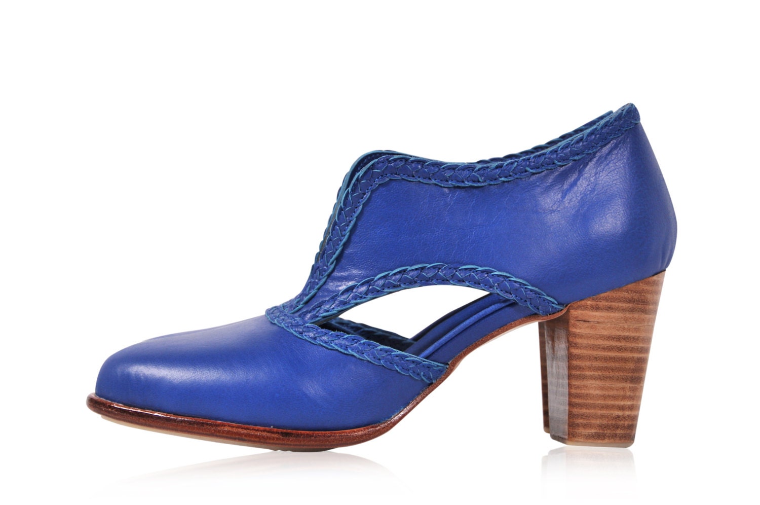 SPIRIT WALKER. blauwe trouwschoenen / blok hiel laarzen / - Etsy België