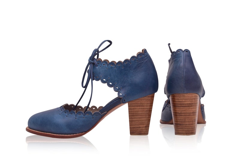 DANCE QUEEN. Blue Leather Shoes Dance Shoes Women High Etsy UK