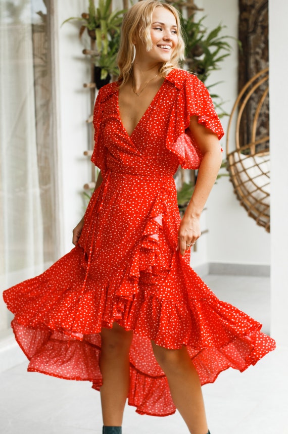 CARMEN. Robe maxi wrap robe boho robe maxi boho robe a froufrous robe a froufrous robe maxi florale robe boho robe maxi boho Etsy France