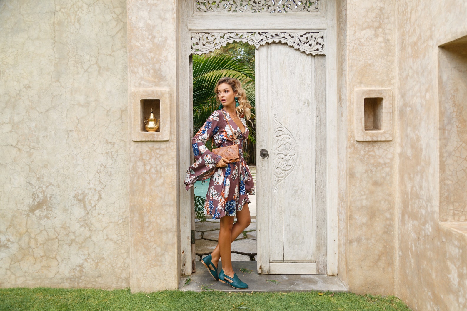 amalfi. green leather flats / leather ballet flats / leather shoes handmade / boho leather sandals. sizes 35-43 available in oth
