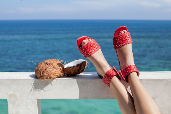 Madagascar. sandales plates en cuir chaussures en cuir pieds - Etsy France