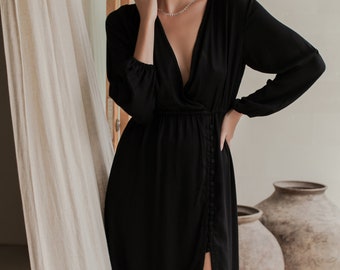 GRETA. Cocktail midi dress | long sleeve midi dress | plus size midi dress | plus size formal dress