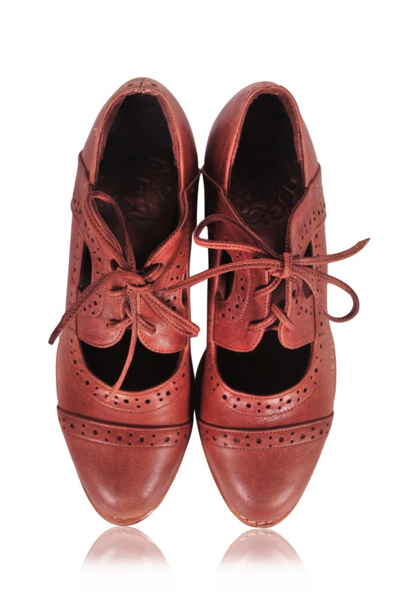 Brown online leather shooties