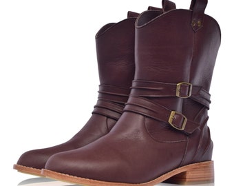 BARCELONA. Brown boots / leather boots /  western boots / womens boots | festival boots | brown leather boots