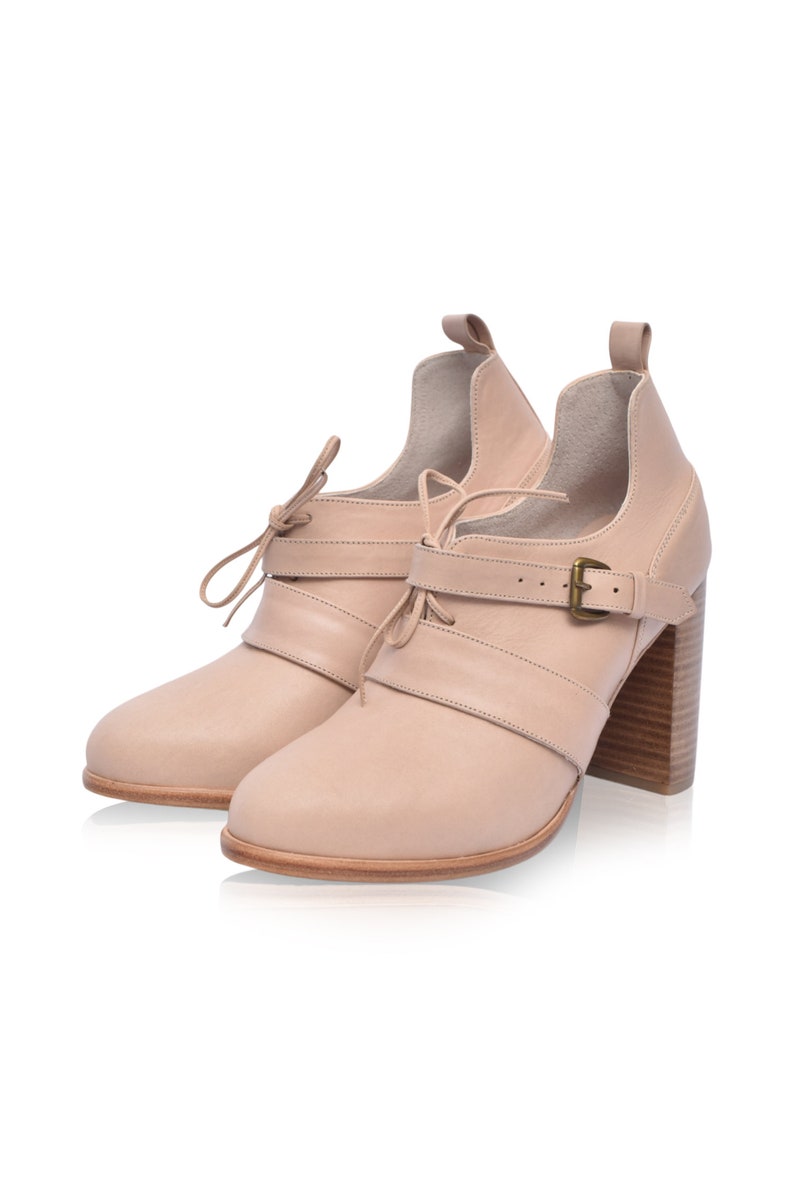 JOSEPHINE. Low cut shoes / womens booties / high heels / leather oxfords / oxford pumps / lace up boots / oxford heels Ivory