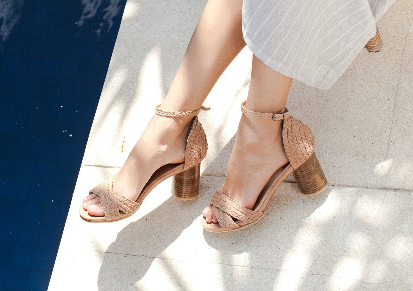 BAHAMAS. Leather Sandals / Leather Shoes / Women Shoes / Block - Etsy Norway