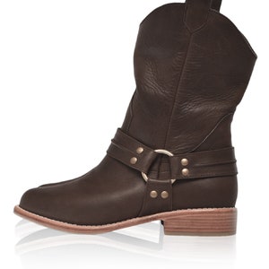 CALI. Leather boots women / cowboy leather boots / riding boots / ladies boots / brown boots Dark Brown
