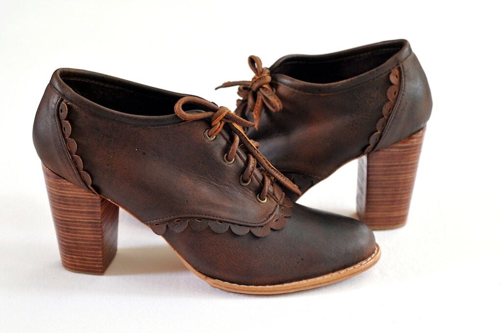 LACE. Leather oxford shoes / brown leather oxfords / oxford Etsy