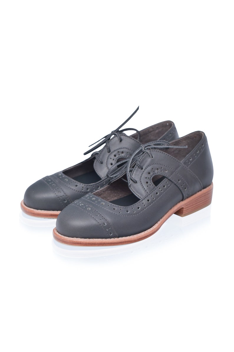 SCANDINAVIA. Leather oxfords / oxford pumps / lace up boots / oxford shoes women image 6