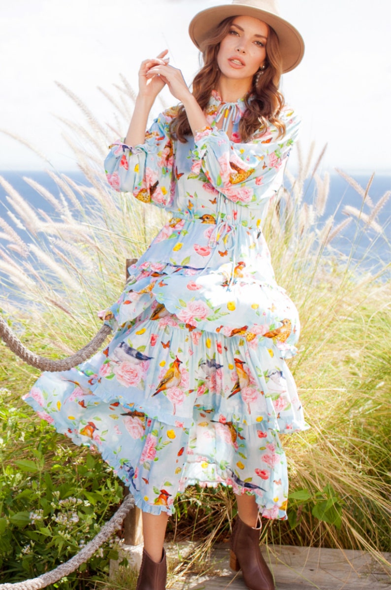 WILD WEST Midi Dress. Bohemian gypsy dress midi dress | Etsy