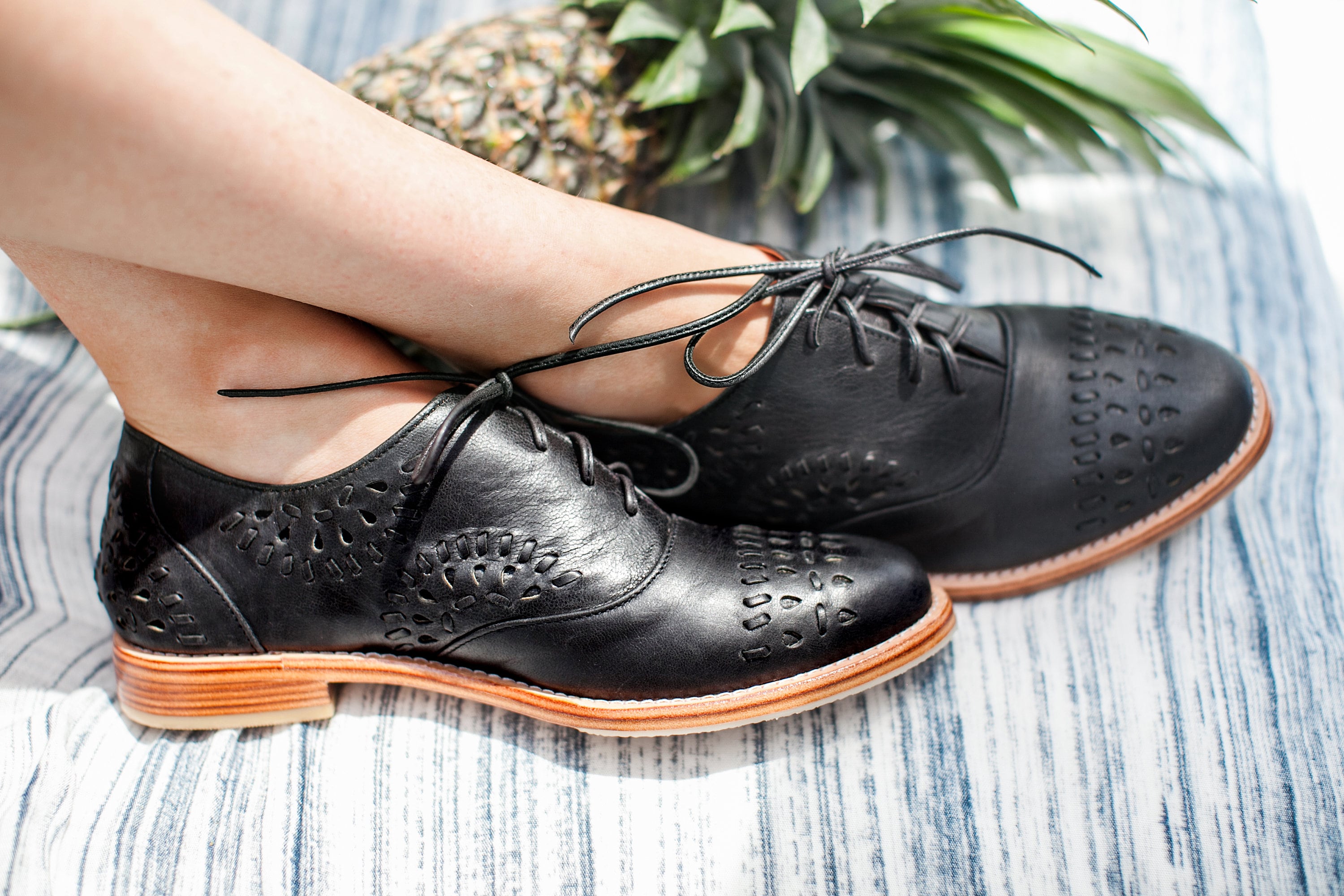 Heartbreak. Oxford Shoes Women Black Leather Booties Black brogues. All Sizes