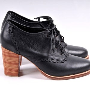 Spitze. Oxford Fersen / Schuhe für Frauen / Lederschuhe / schwarze Lederschuhe. ALLE Größen Bild 3