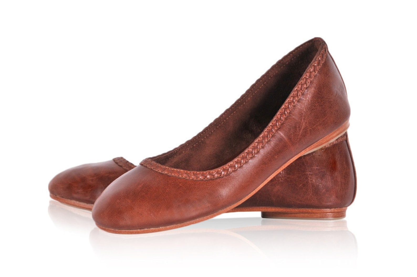 aisÉ. leather flat shoes / leather ballet flats / brown leather shoes. sizes: us 4-13, eur 35-43. available in different leather