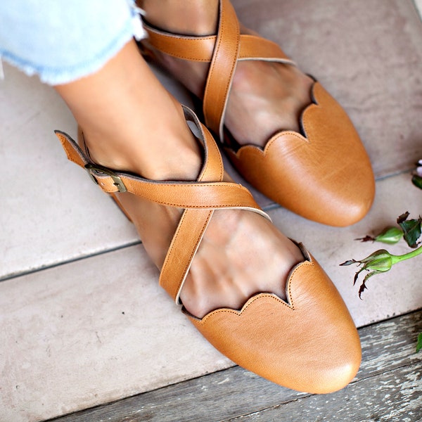 MANGROVE. Leather ballet flats | boho wedding sandals | barefoot shoes | leather flat sandals