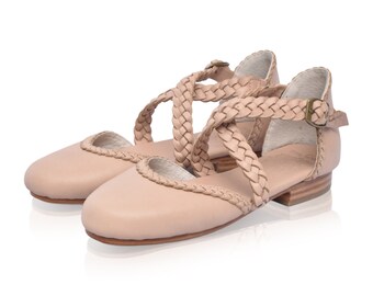 TALLULAH. Woven leather flats | leather ballet flats | boho wedding sandals | barefoot shoes