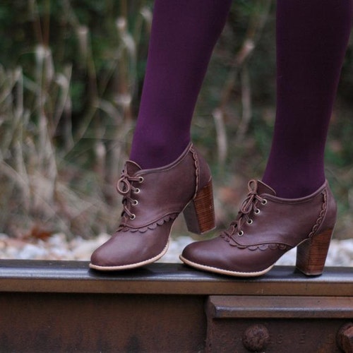 leather booties high heel