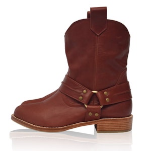 CALI. Brown leather boots women / cowboy boots / brown winter boots / ladies leather booties image 4