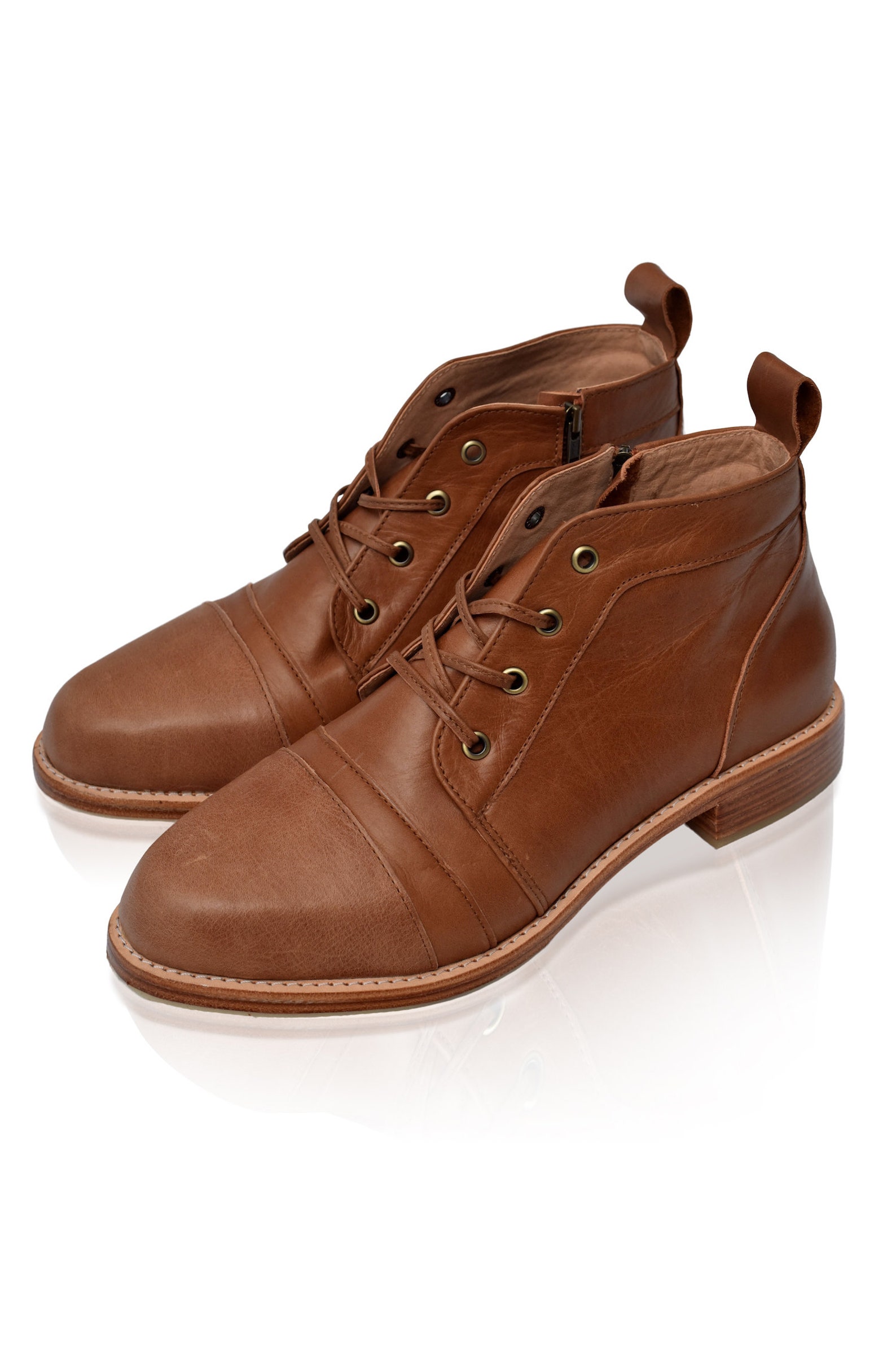 gomez leather lace up boots
