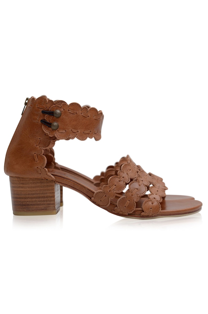 SEASIDE. Boho leather sandals bohemian sandals brown leather sandals high heel shoes barefoot brown sandals Vintage Camel