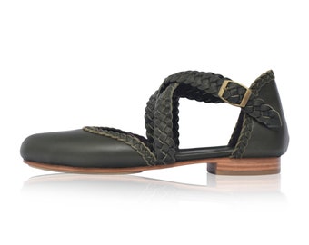 TALLULAH. Woven leather flats | leather ballet flats | boho wedding sandals | barefoot shoes