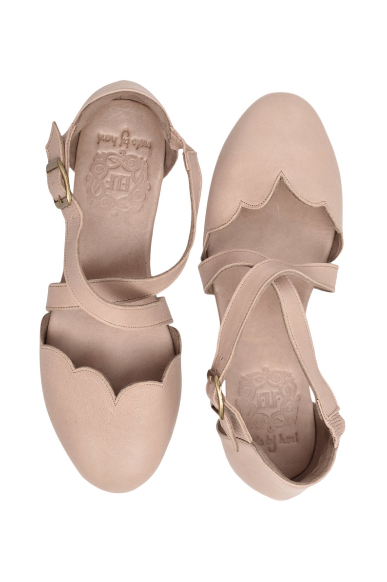 MANGROVE. Leather ballet flats boho wedding sandals barefoot shoes leather flat sandals Vintage Beige