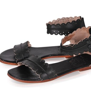 MIDSUMMER. leather flat sandals boho wedding sandals barefoot shoes boho leather sandals image 2