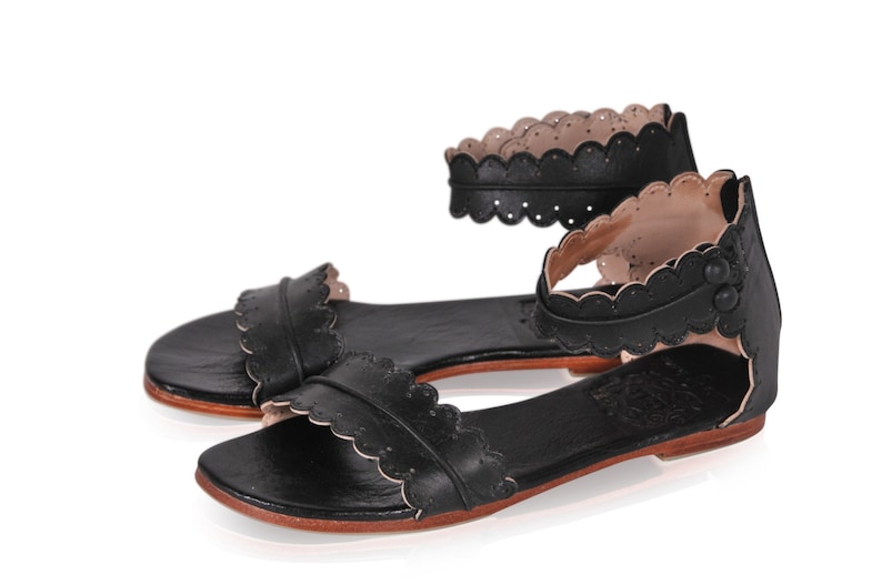 MIDSUMMER. leather flat sandals boho wedding sandals barefoot shoes boho leather sandals image 2