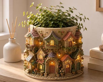 Fairy Town Village House Planter – Decorative 3D Printing Pot (STL Download)