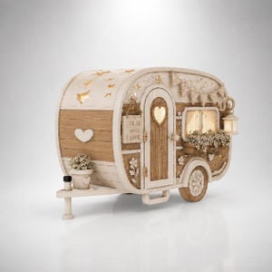 STL & 3MF 3D print file Camper light "Camping Love" | LED tea light stand