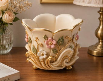 Elegant Flower Bowl STL File – Floral Planter for 3D Printing, Digital Download
