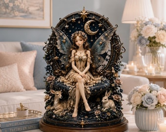 Dark Fantasy Fairy Queen 3D Model, Enchanted Figurine (STL Digital Download)