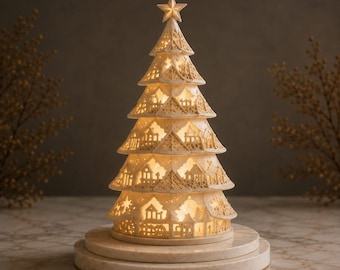 Christmas Tree Lantern STL, Holiday Village 3D Print Decor (Digital Download)