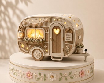 STL & 3MF 3D print file Camper light "Camping Love" | LED tea light stand