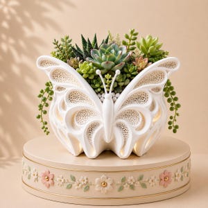 3D Butterfly Design Pot – 3MF File Bambu Lab – Modern Succulent Planter – Elegant Interior Decoration – 3D Printed STL