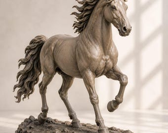 Realistic Horse STL File | Elegant 3D Printable Statue (Digital Download)