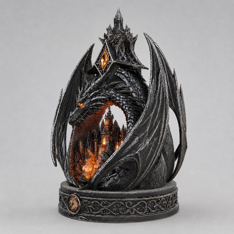 Fire Breathing Dragon Head STL | Fantasy 3D Printable Bust Digital Download