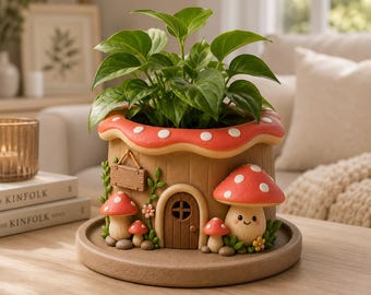 File STL per fioriera a forma di fungo – Vaso da giardino fatato fantasy per stampa 3D, download digitale