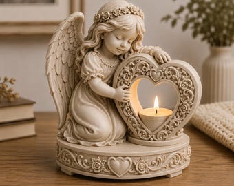 Angel Heart Candle Holder STL | Romantic Couple Tealight Lantern (Digital Download)