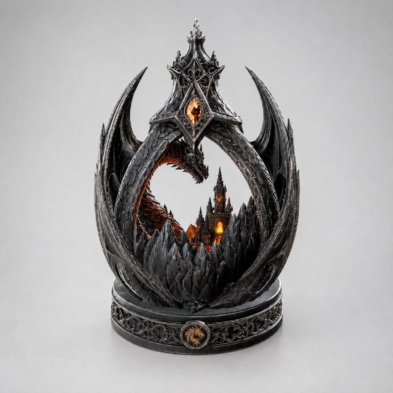 Fire Breathing Dragon Head STL | Fantasy 3D Printable Bust Digital Download