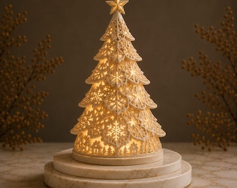 Christmas Village Tree Lantern STL, Winter Village Light, Holiday Decor (Digital Download)